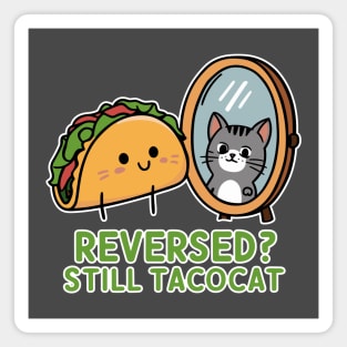 Tacocat Palindrome Fun: Adorable Cartoon Taco & Mirror-Image Cat for Engaging Children's Content and Designs Magnet